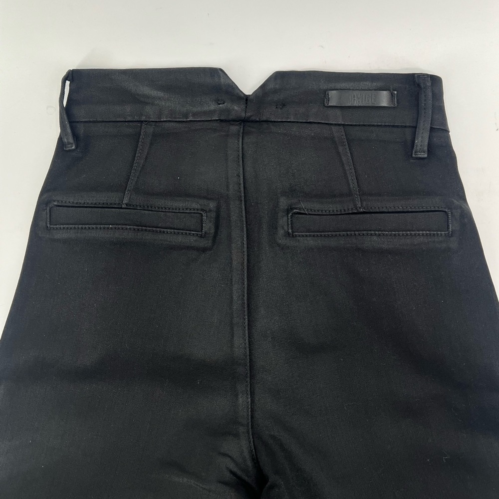 PAIGE Black Sasha Wide Leg Jean Fog Luxe Coating High Rise Size 26 - Picture 8 of 16